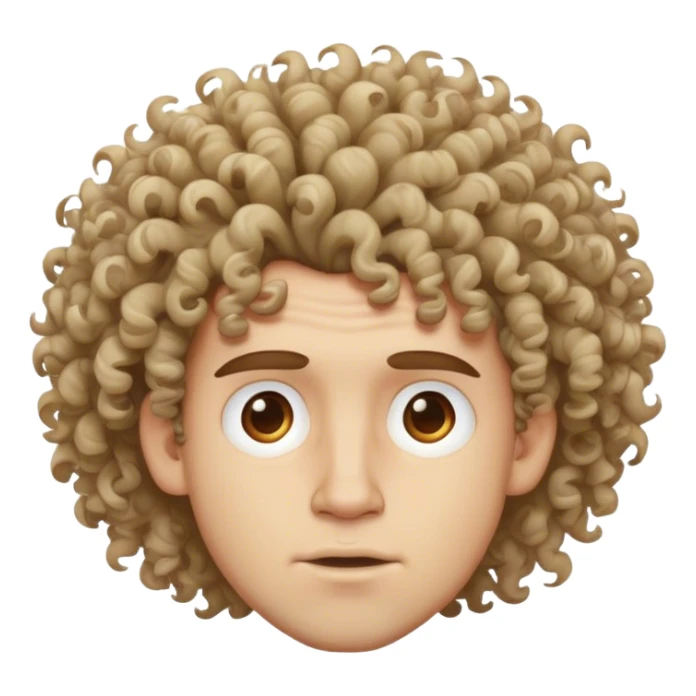 guy with huge head and curly messy hair sticker