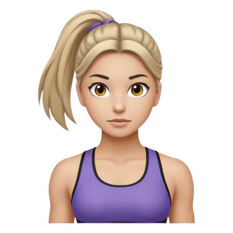 fitness girl, dark eyes, highlighted hair sticker