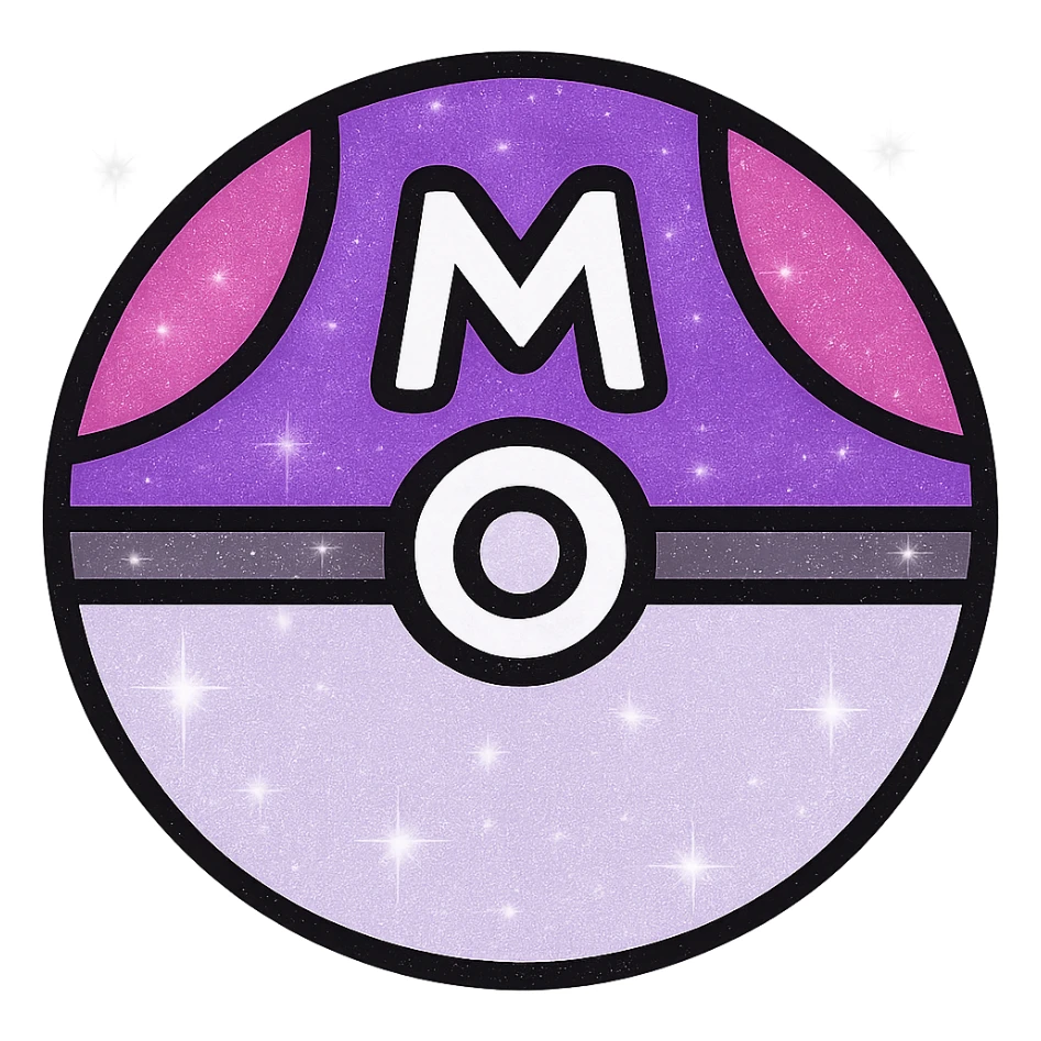 Add a sparkle effect to the minimalist Master Ball icon, preserving the original style and transparent background. sticker