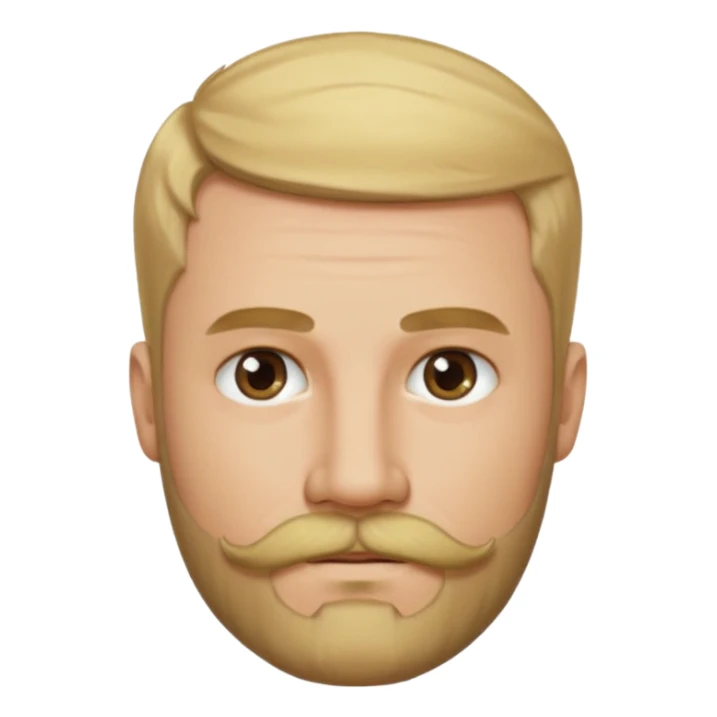 short blond hair clean cut mustache and beard 5ft 9 140lbs titian sticker