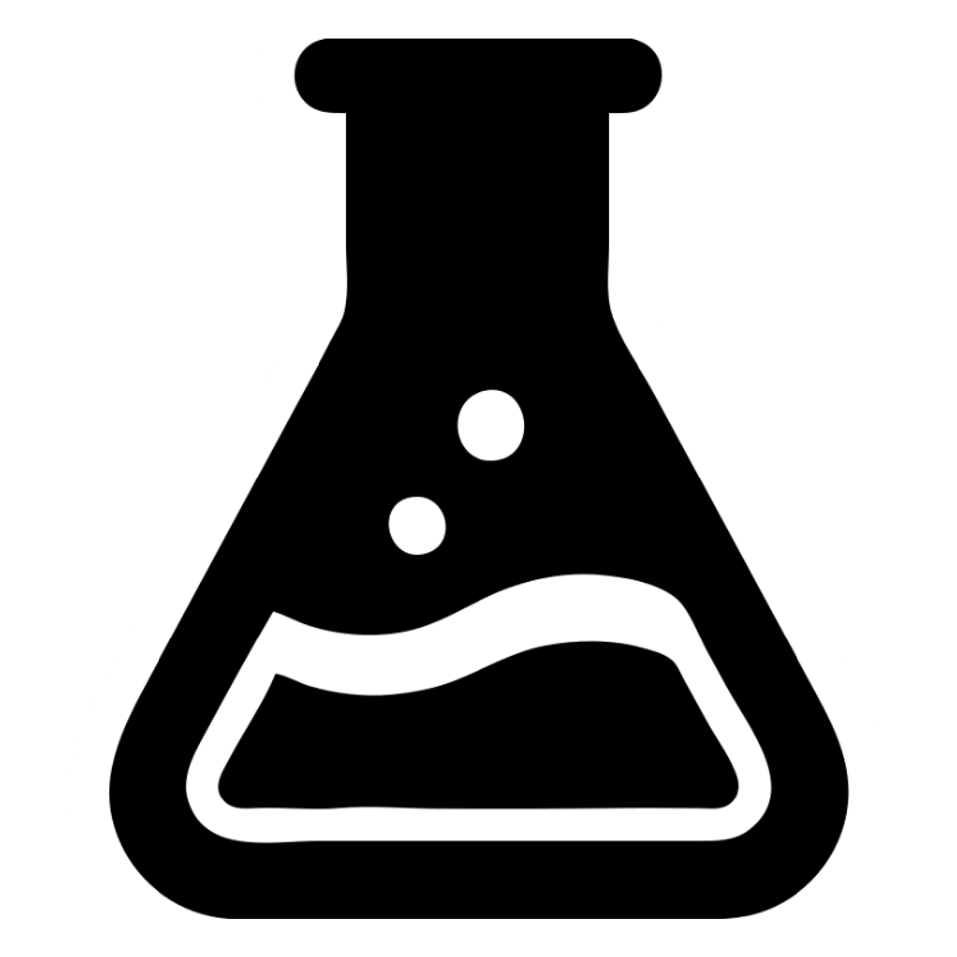 science conical flask filled with pink liquid, clean and simple icon style sticker