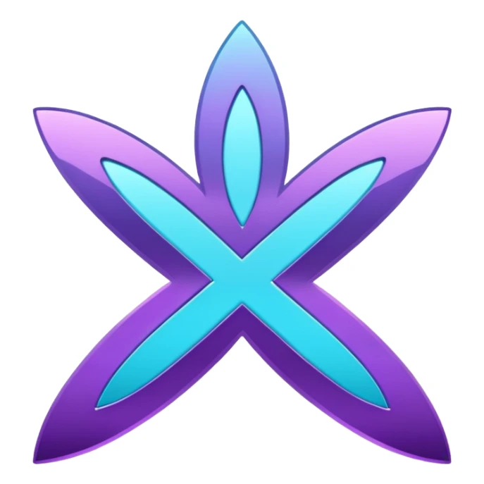 Purple and Cian symbol X twitter sticker