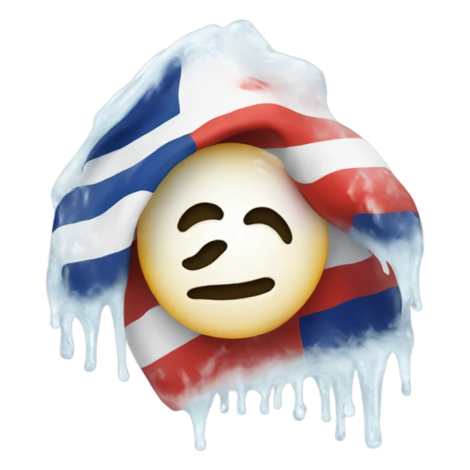 Freezing icy cold French flag  sticker