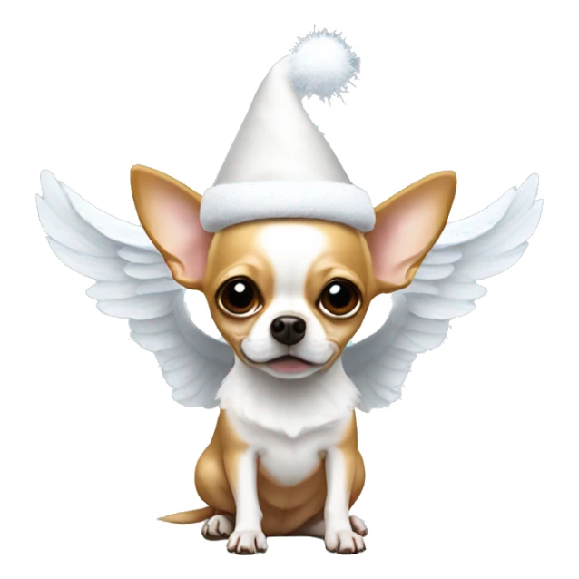 Chihuahua with Santa hat and angel wings  sticker