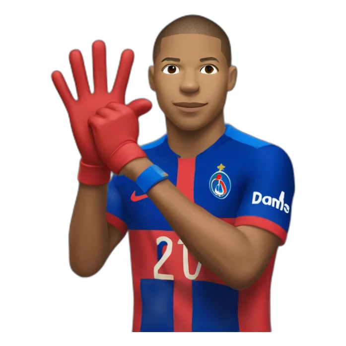 Mbappe choquée avec les mains derrière la tête sticker