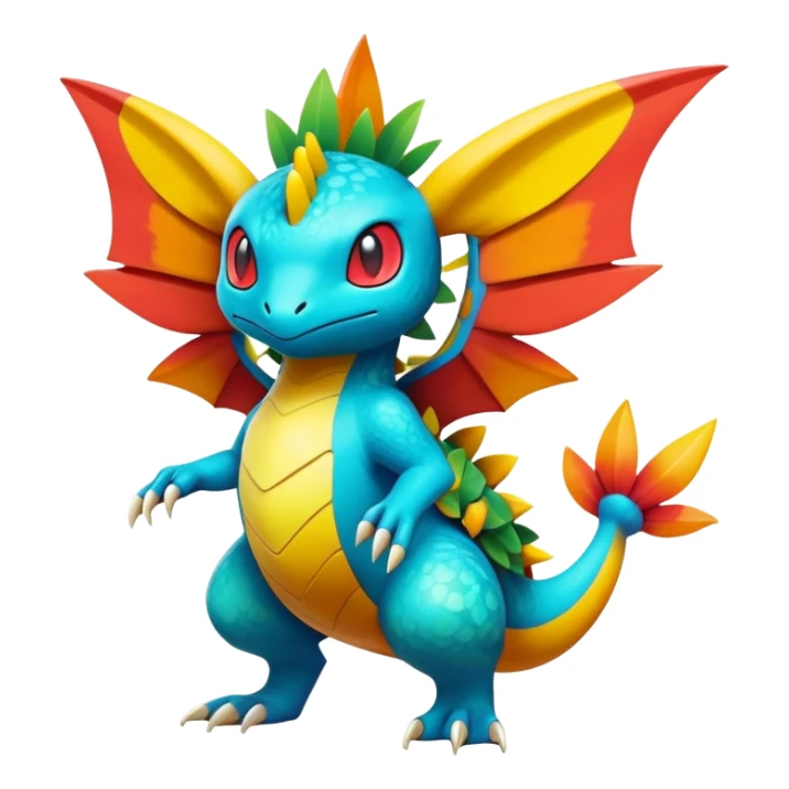 Colorful Exotic Tropical Pokémon-Fakémon-hybrid-creature (full body) sticker