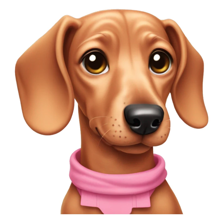 Dachshund weing pink dress sticker