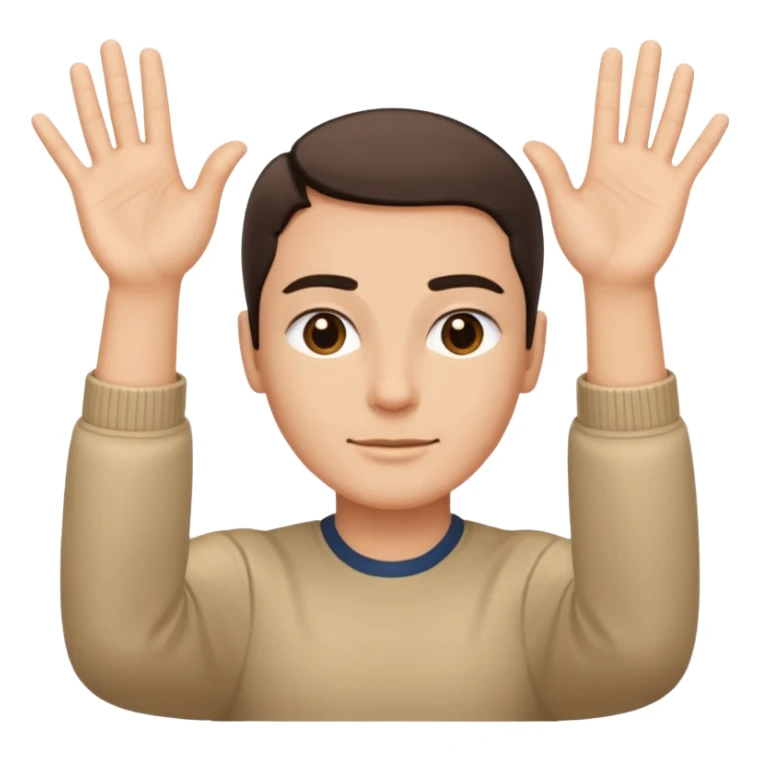 A calm face with one eyebrow slightly raised and both hands out in front, palms up, like saying ‘well, obviously’ — expressing a logical or self-evident reaction. sticker