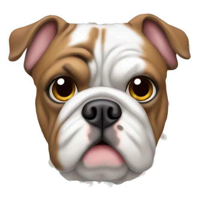 English Bulldog white fur and Brown Dots  sticker