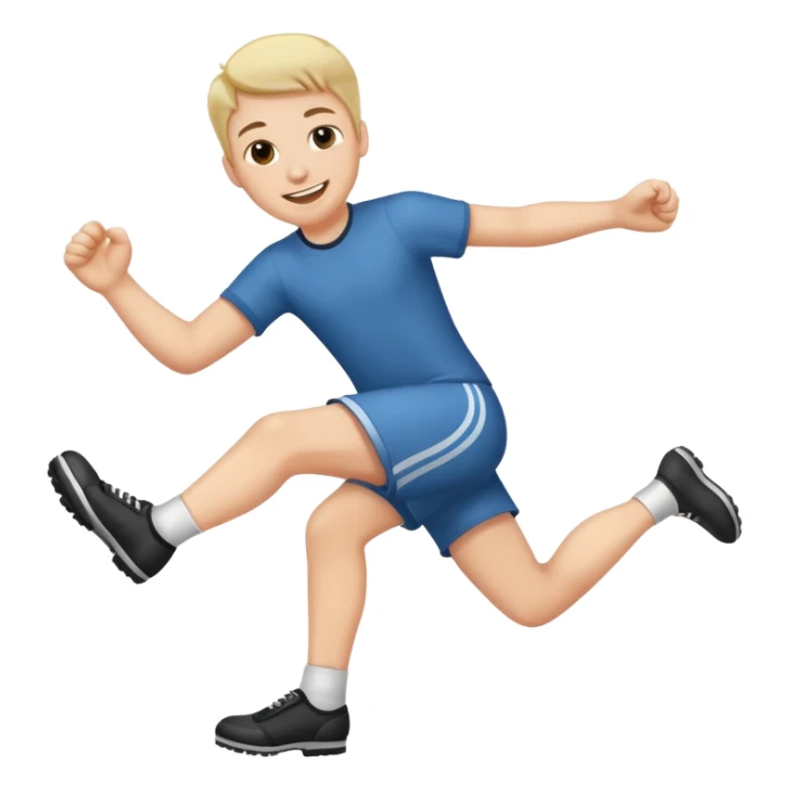 happy face kicking his feet behind him  sticker