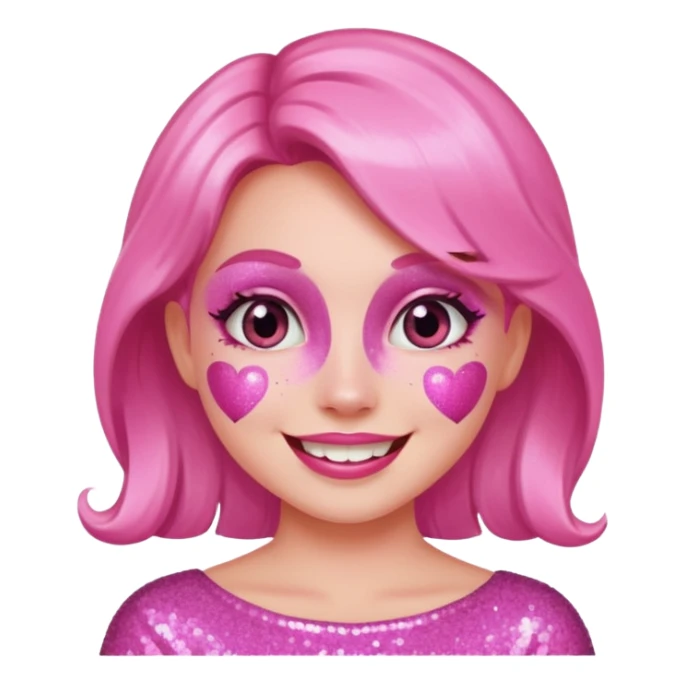 glitter pink girl naughty sticker