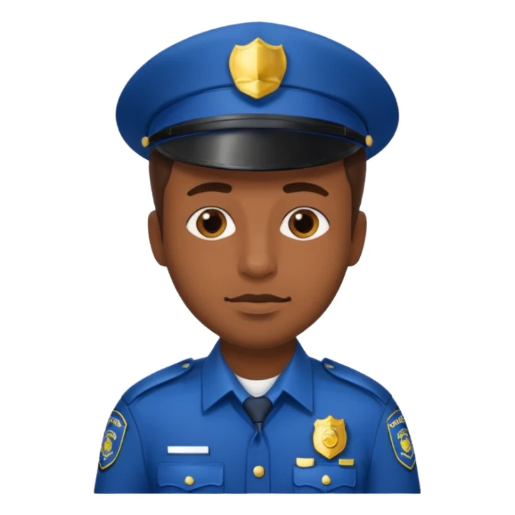 police officer man with brown skin, wearing uniform sticker