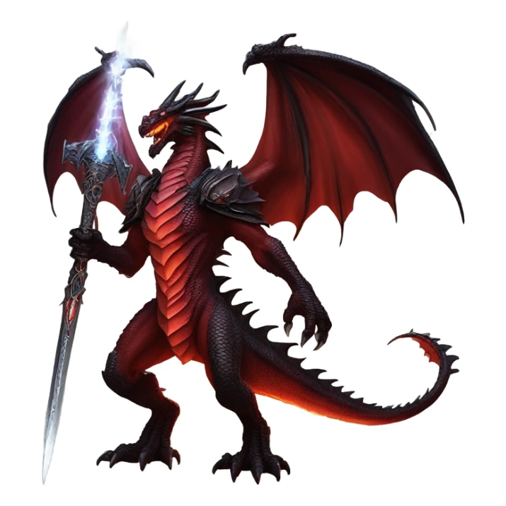 A dungeons and dragons giant red dragon fighting lord Soth the death knight sticker