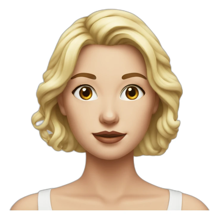 hyperrealistic caucasian woman white v-neck strapless sticker