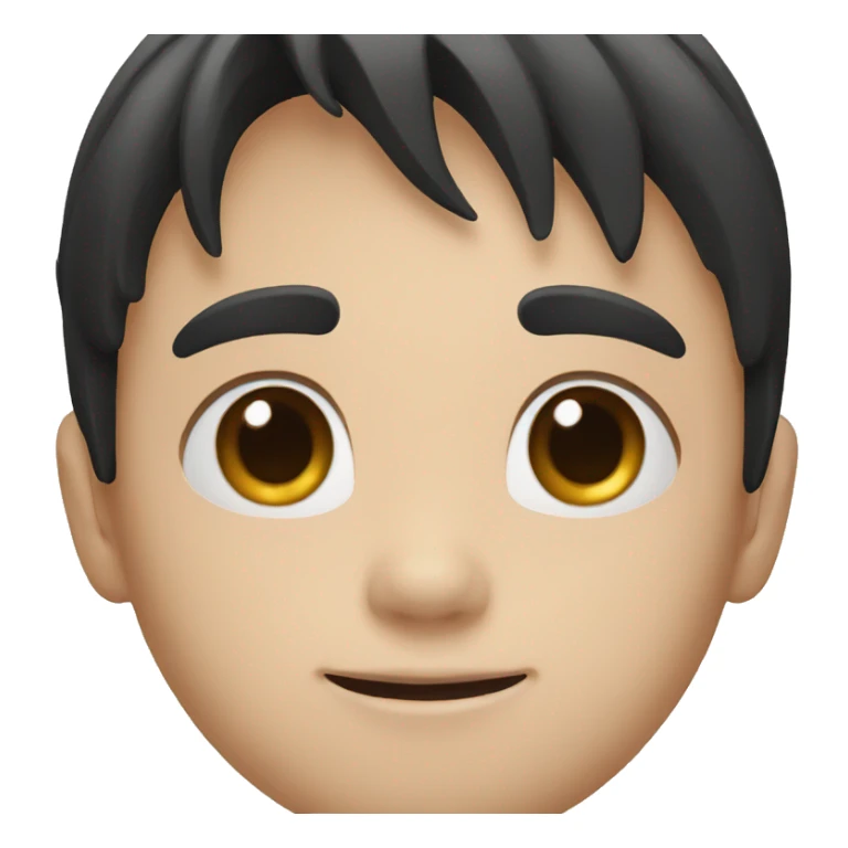 asian long black hair boy sticker