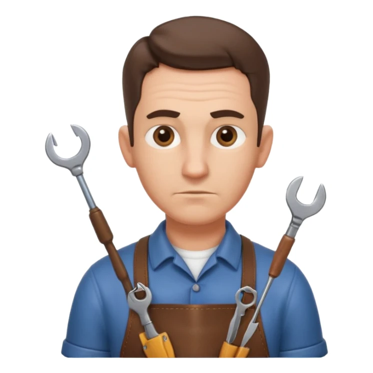 professional locksmith portrait, head and shoulders only, serious focused expression, leather apron collar, small lockpick tools visible, 3D cartoon, mobile game icon style, clean background, no text, no watermark
 sticker