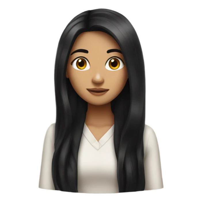 Pretty girl with long black hair sticker