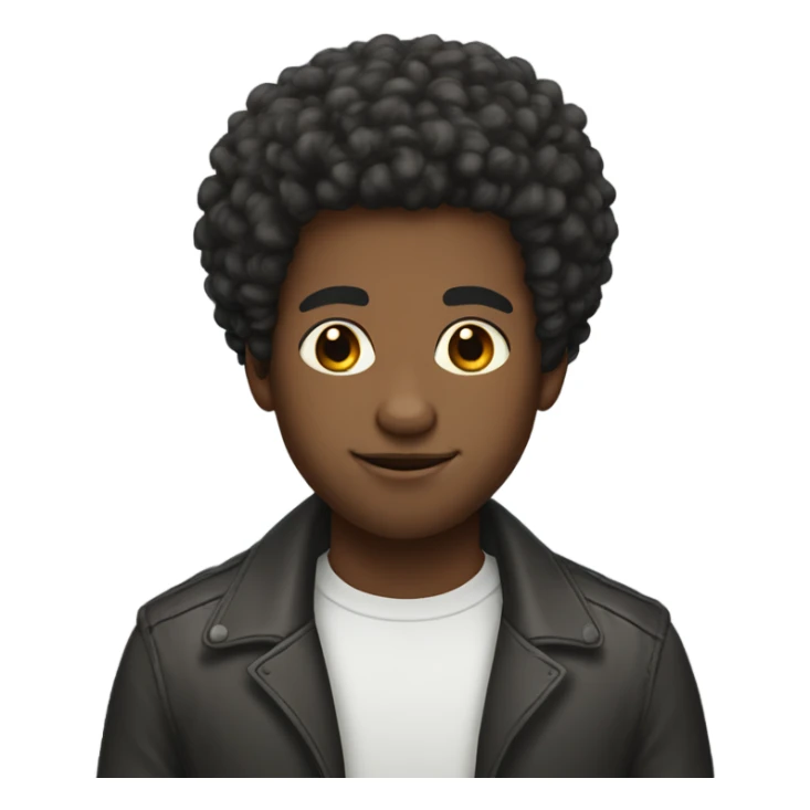 handsome black boy with Afro haircut with beard sticker