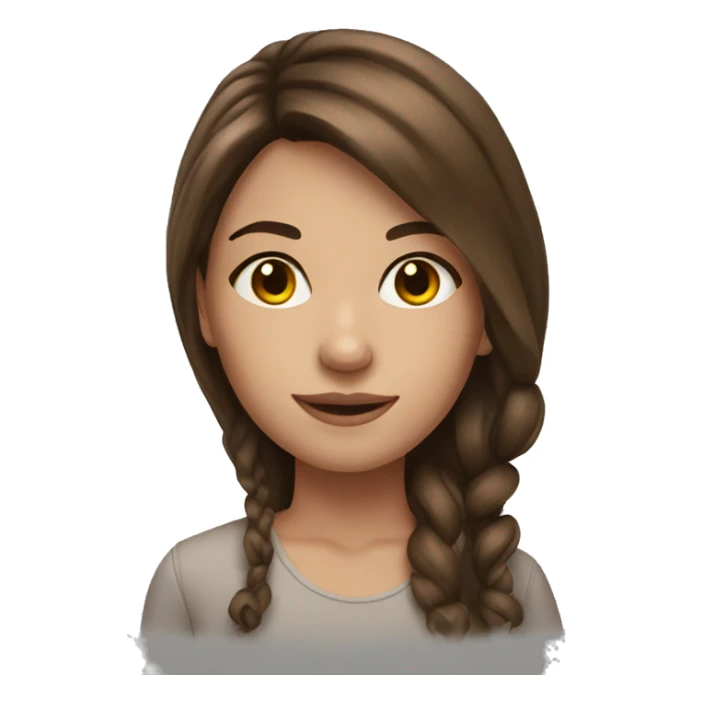 realistic girl with brown hair sticker
