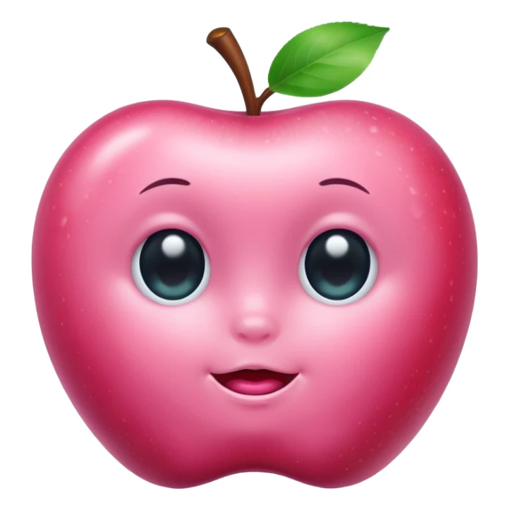 baby pink colored clear apple without eyes or mouth  sticker