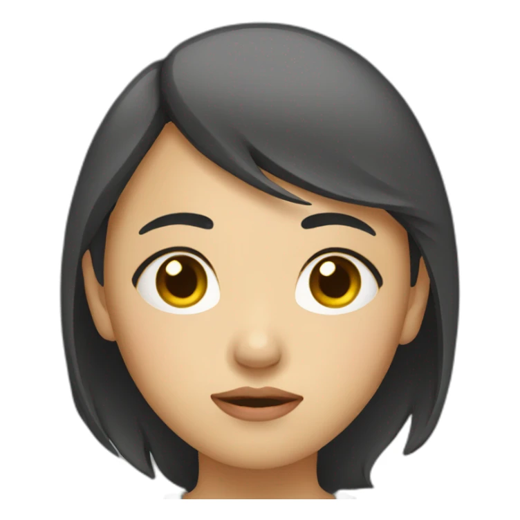 Asian woman is sad sticker