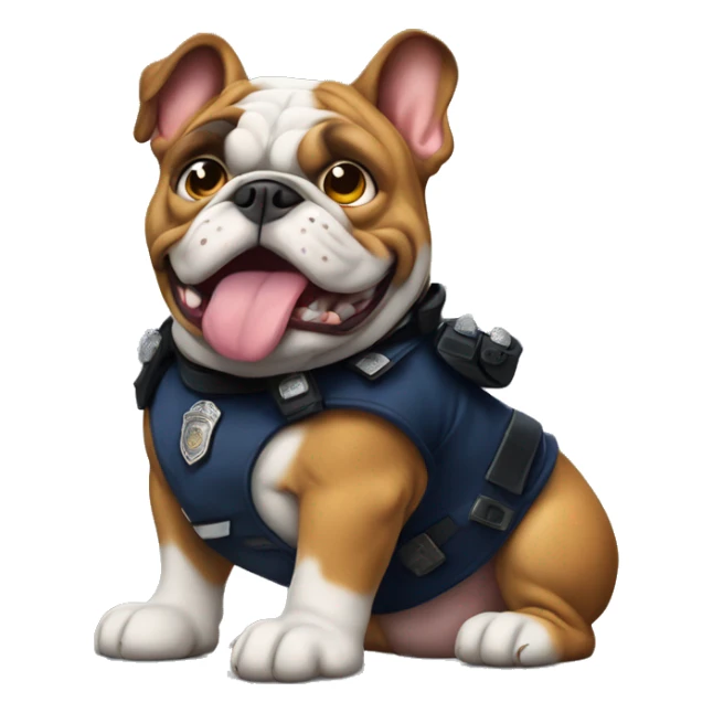 bulldog ingles police sticker