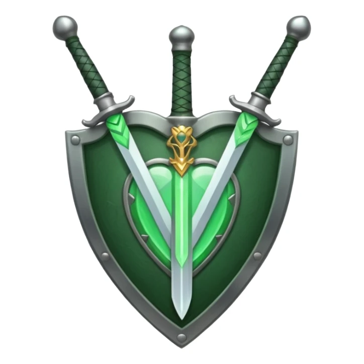 Make 1 discord emoji's for a sword icon, 1 discord emoji for a shield icon, and 1 discord emoji for a  healing icon in the same style. sticker