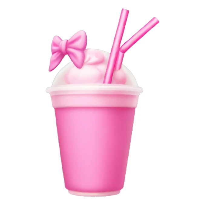 pink boba with a bow on the straw sticker