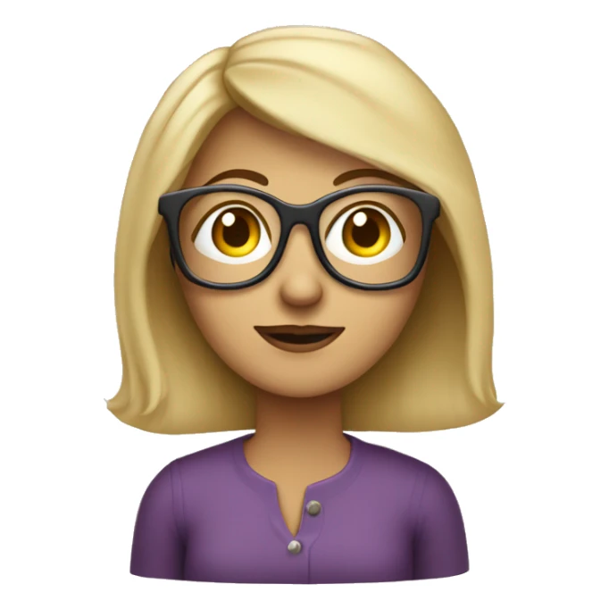 middle aged blonde woman with eyeglasses carrying direct message icon from Instagram sticker