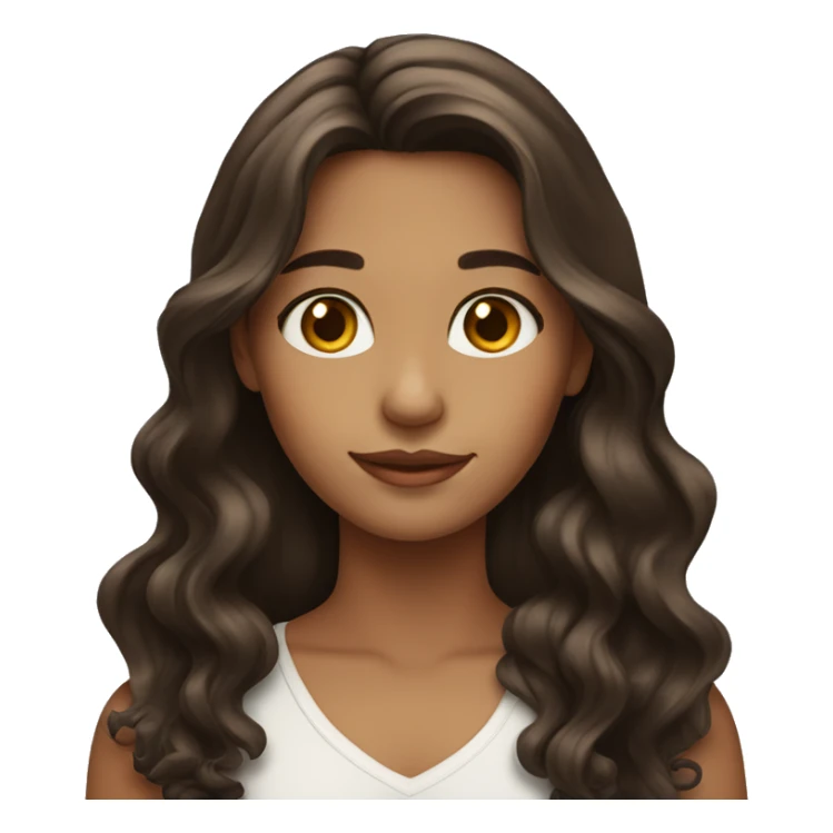 girl with long wavy dark brown hair with highlights  sticker