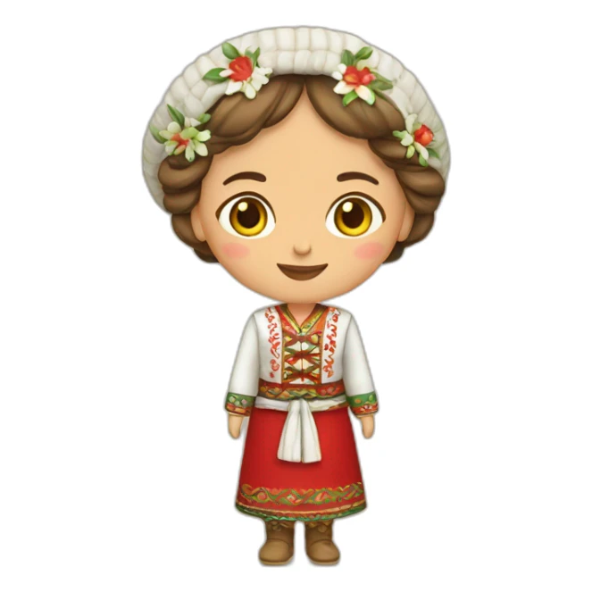Woman in traditional bulgarian clothing sticker