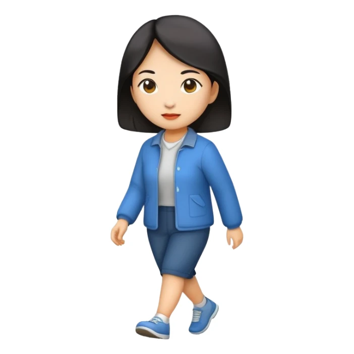asian woman walk sticker