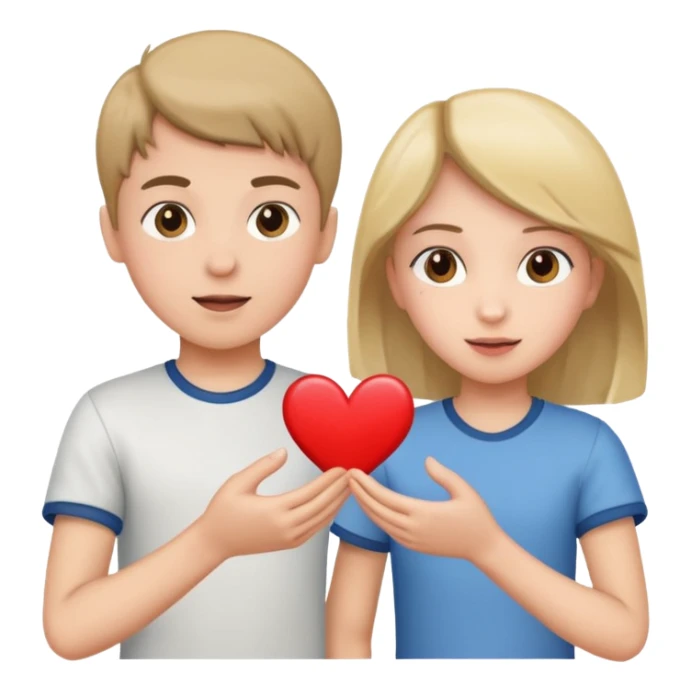 A boy throwing heart towards a girl  sticker