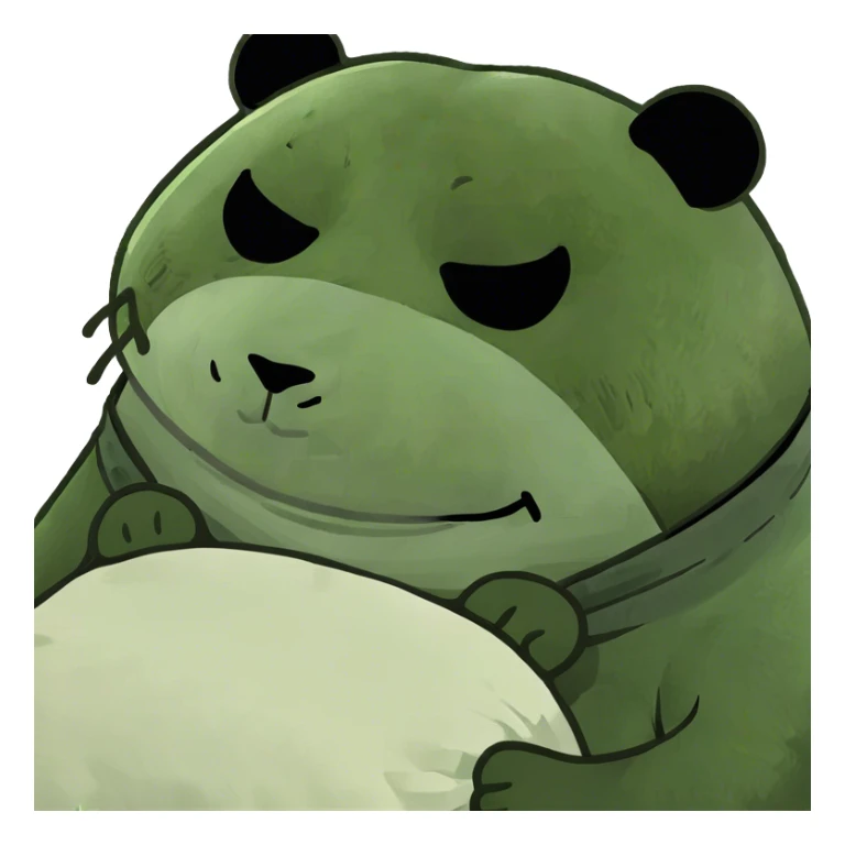 panda going to sleep in a bed with a pillow and blanket  sticker