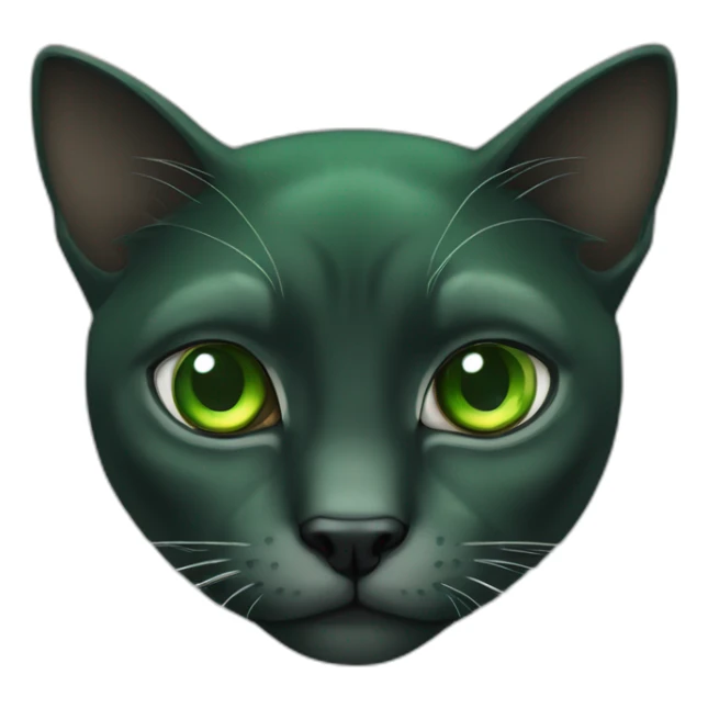 crea un emoji de un gato negroo con ojos verdes sticker