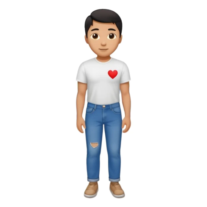 asian man falling on sidewalk with heart eyes sticker