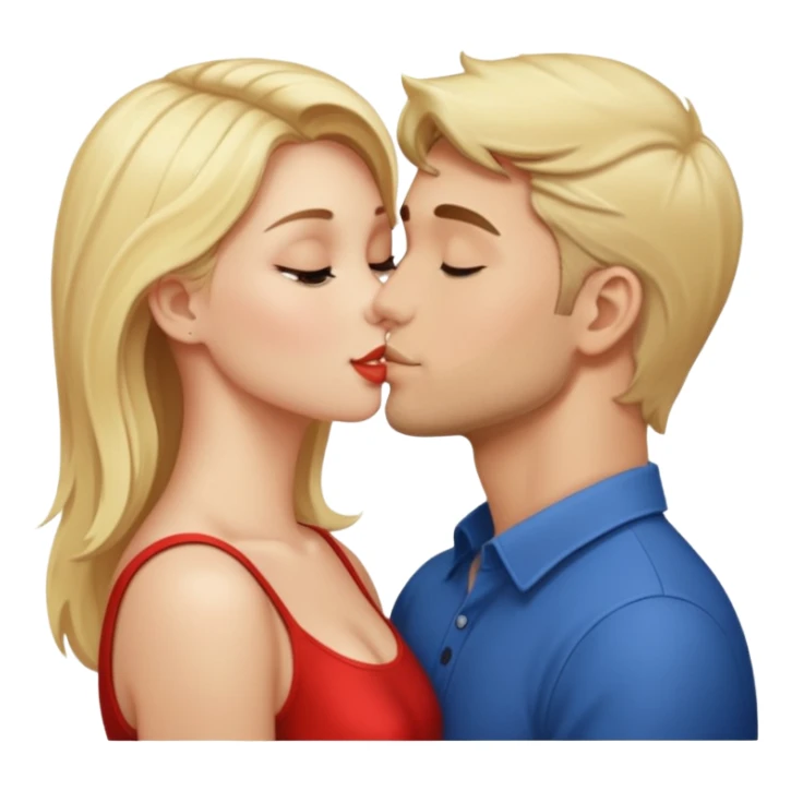 Beautiful blonde woman kissing handsome man sticker
