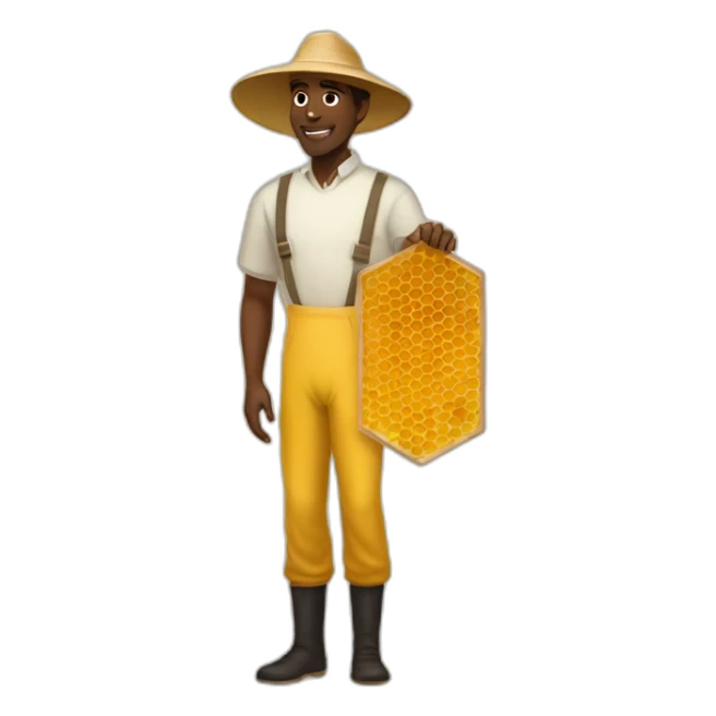 Tall black man beekeeper with honeycomb full body sticker