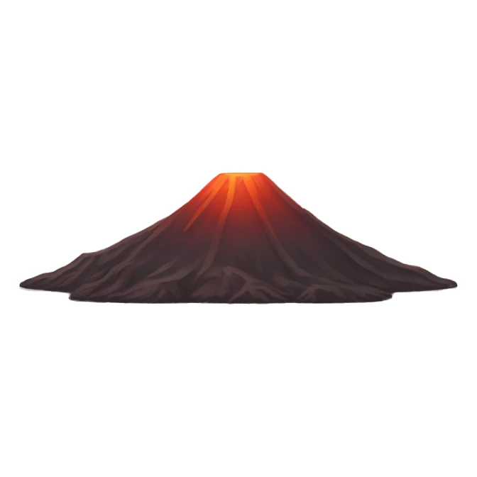 calm volcano, relief, sunset, golden hour sticker