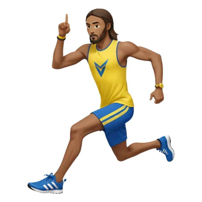 jesus in adidas clothes looking cool doing Usain bolt's move sticker
