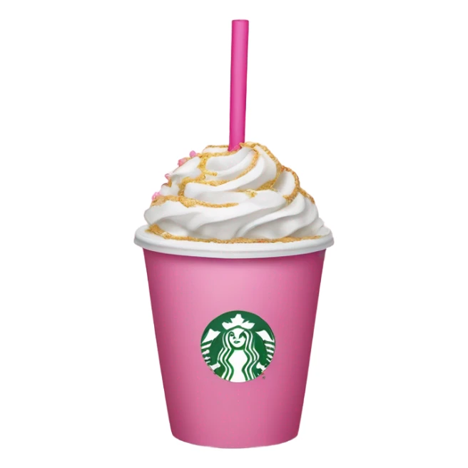 Starbucks cup with pink straw and pink ribbon around it with bow sticker