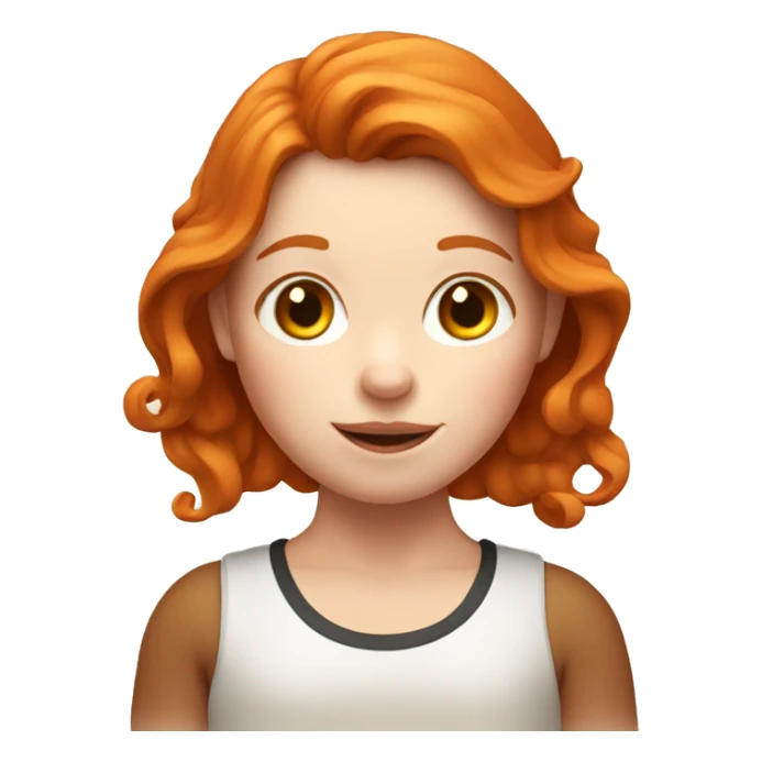 Ginger girl with a cow  sticker