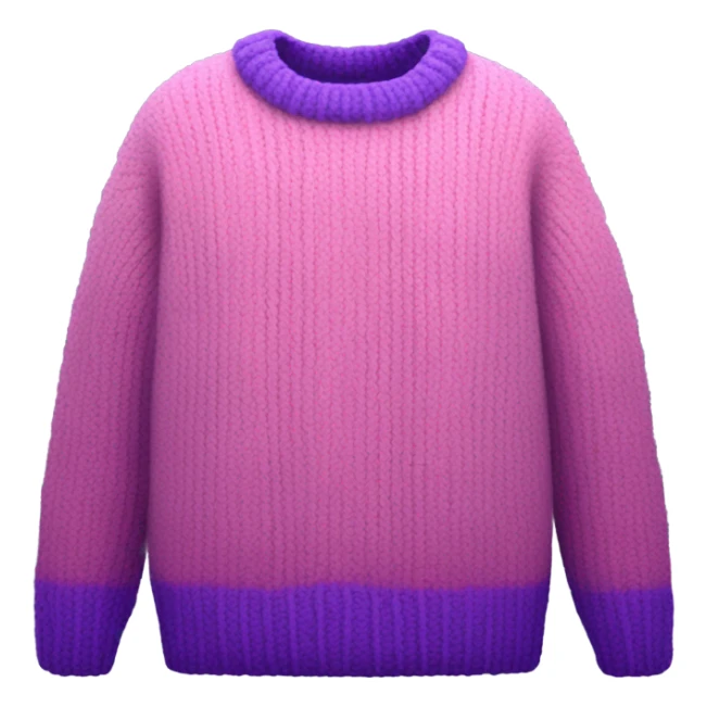 Pink and purple cropped oversize wool sweater, isolated sticker