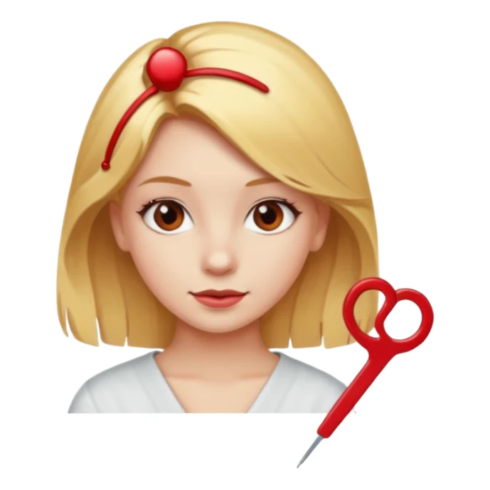 Blonde girl with red hairpin sticker
