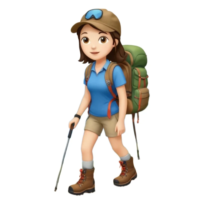 Brunette girl hiking sticker