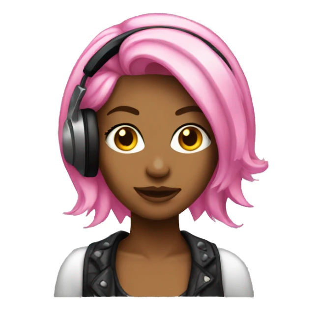 Female DJ pink hair  sticker
