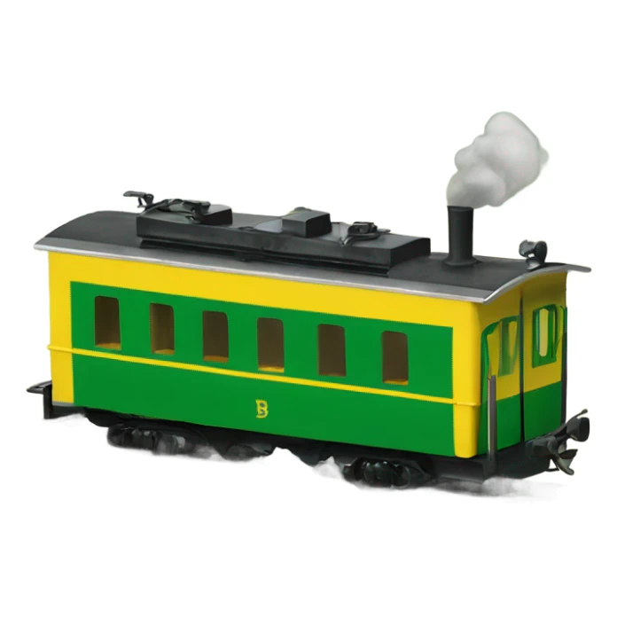 a little yellow and green narrow-gauge railway sticker