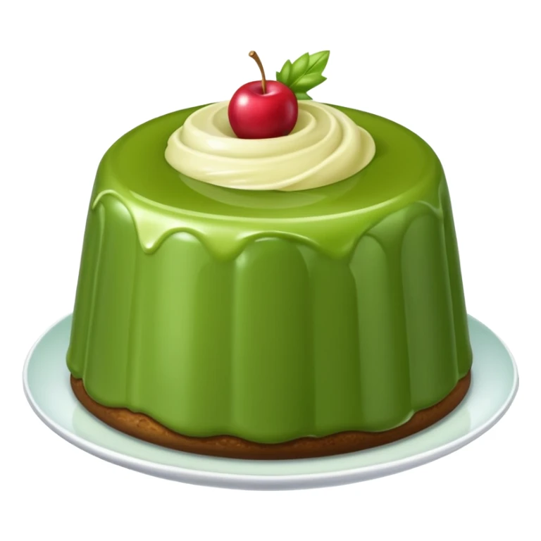 Green pudding emoji that looks like Samsung, give me a plain one without plate or container. sticker