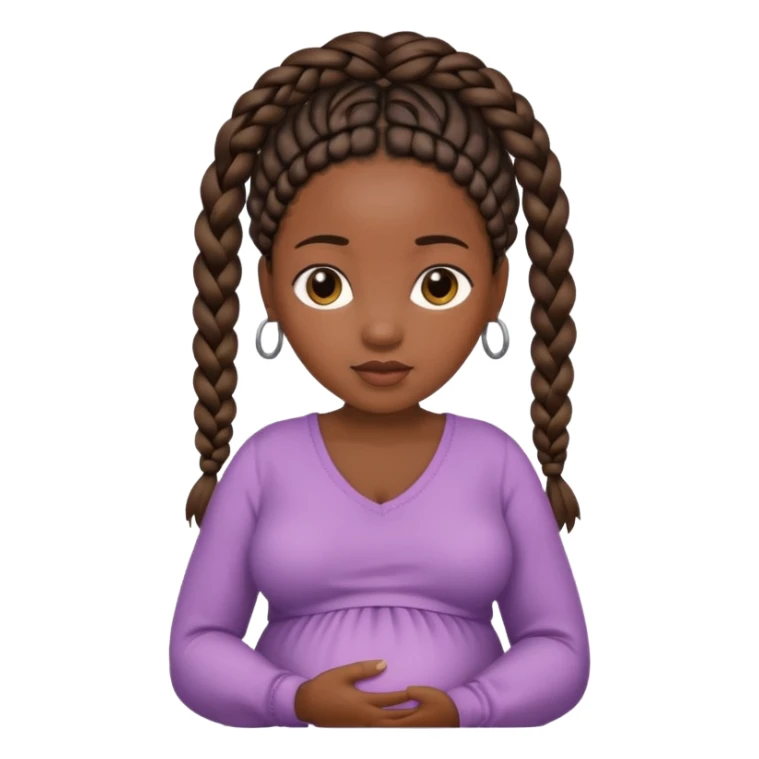 pregnant black woman with braids sticker