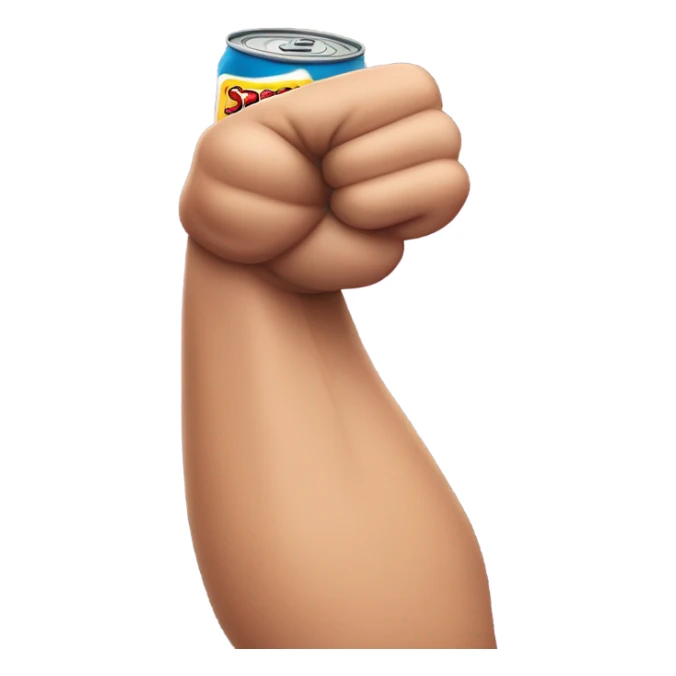 Arm with bicep flexing holding can of spam  sticker